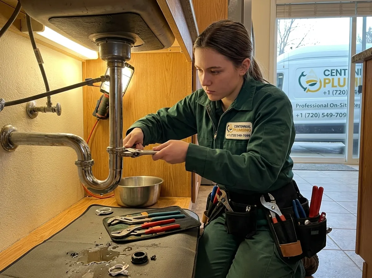 Professional under-sink plumbing repair in Aurora CO by Centennial Auro Plumbing